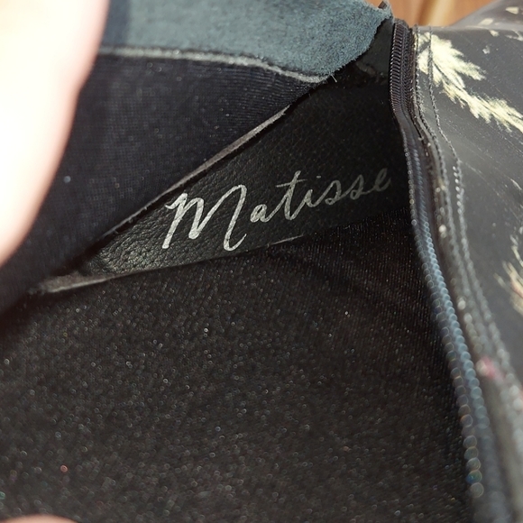 Vintage Matisse Graffiti Black Floral Zip Ankle Boot 8.5 - Picture 13 of 13